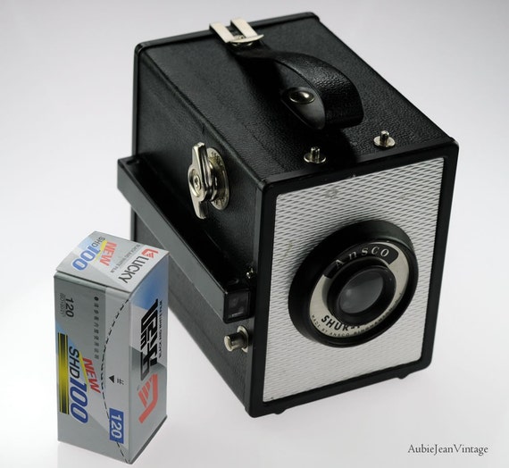 Items similar to Vintage Ansco Pinhole 120 Box Camera w\/Film on Etsy