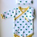 Turquoise Polka Dot Newborn Kimono Onesie and Hat Set