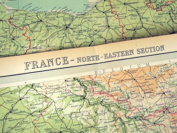 1922 Very Large Map of France Northeastern by bananastrudel