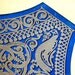 1852 Large Antique Chromolithograph of Electric Blue and Silver Greek Embroidery (RESERVED)