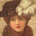 1906 Chromolithograph of a Girl in Winter by C. W. Quinnell