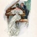 1907 Antique Harrison Fisher Illustration. Such Joy to Hear Her Sing. From A Dream of Fair Women