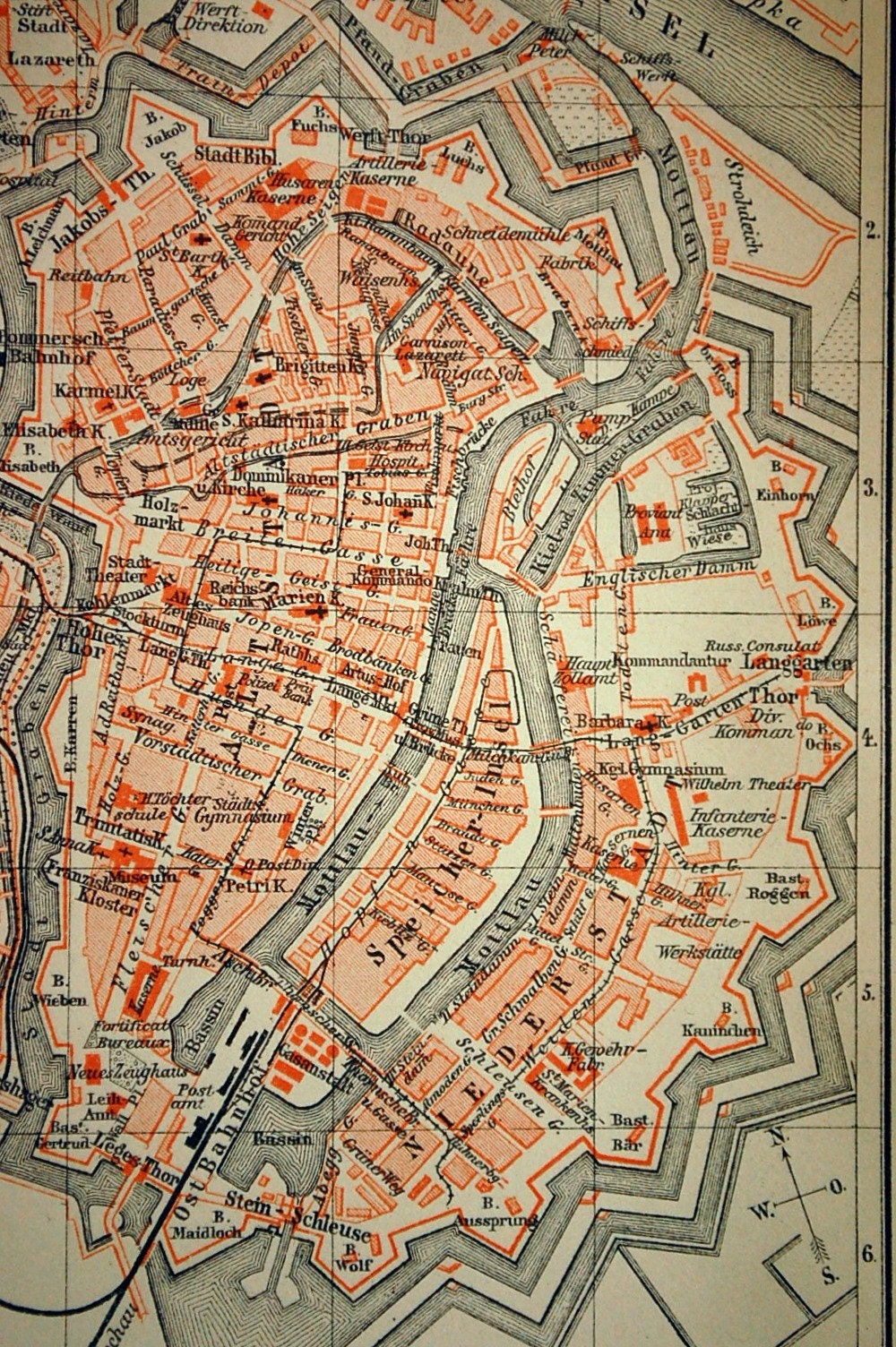 1897 Antique Map Of Danzig Gdansk Poland   Il Fullxfull.136929527 