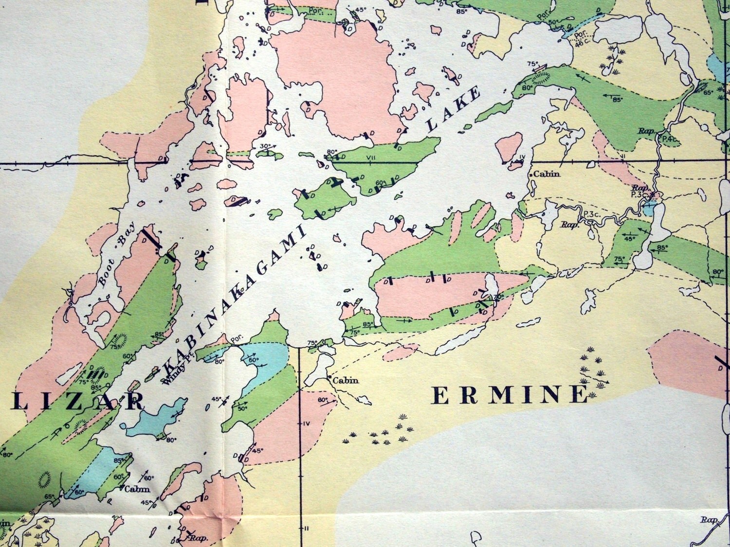 1929 Vintage Map of the Oba Area Algoma Ontario by bananastrudel