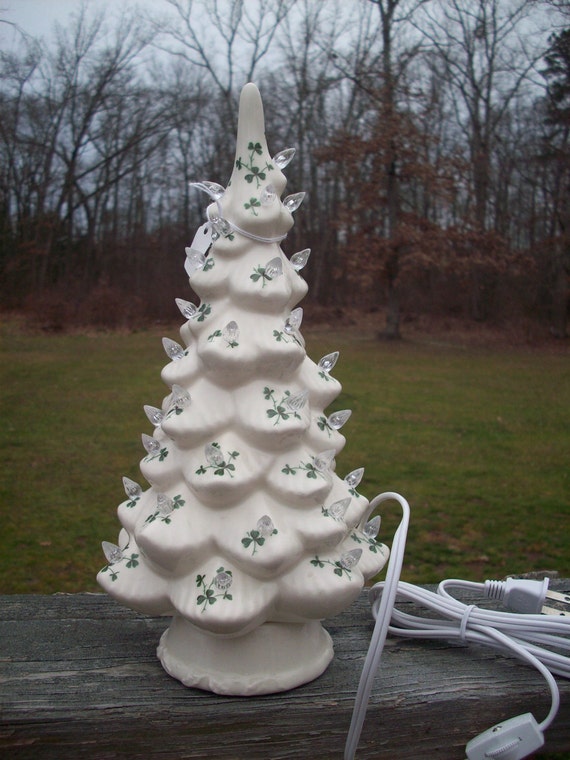 Ceramic Irish Shamrock Christmas Tree