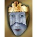 Blue Queen - Mask Sculpture, Ceramic Wall Art