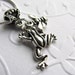 Frog and Bee charm necklace - antiqued silver pewter - Garden Mates