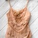 Tea Stained Cotton and Lace Top Size Small to Medium