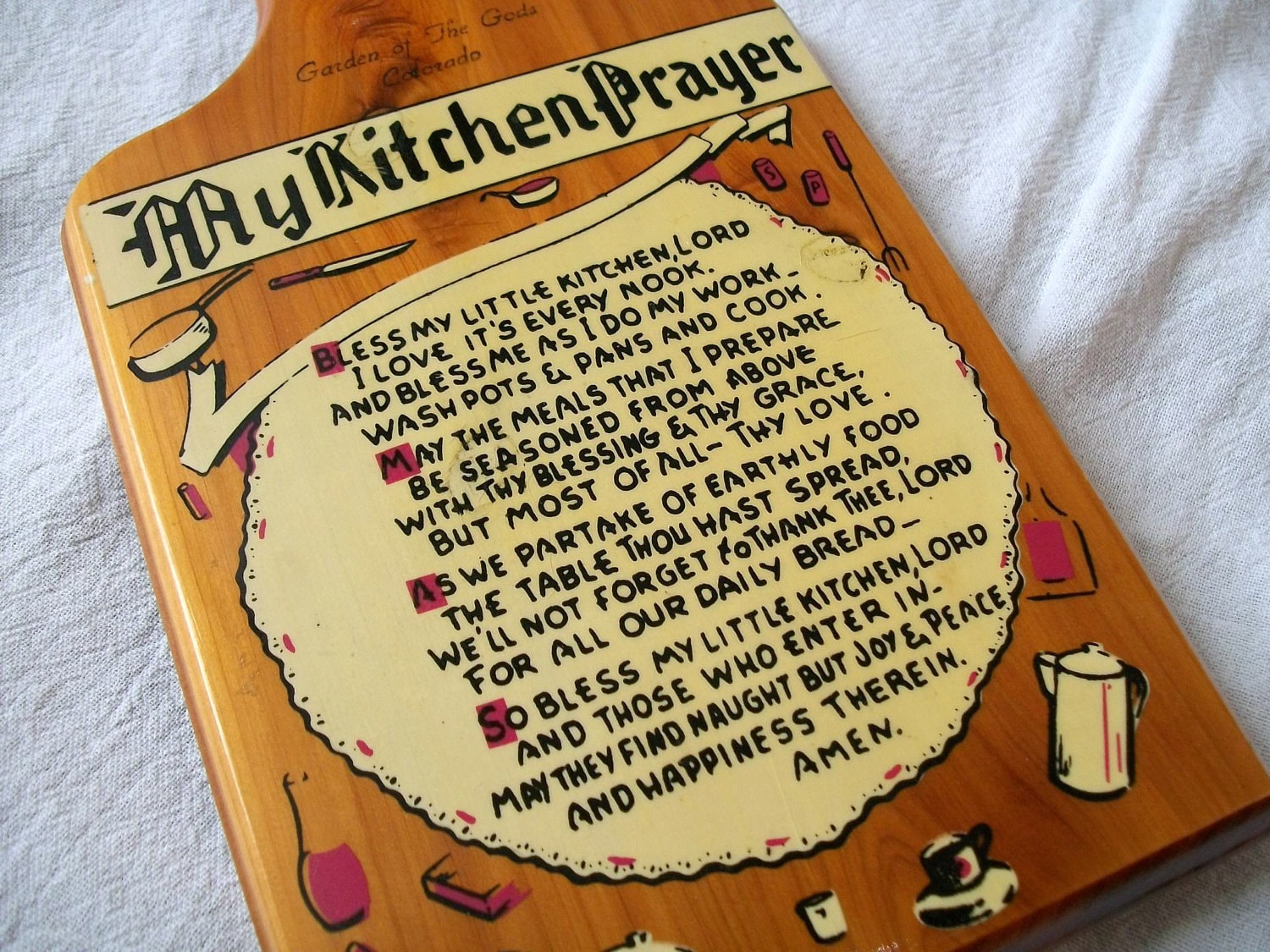 Vintage Kitchen Prayer Plaque
