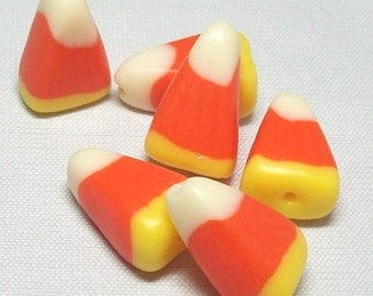 Candy Corn Beads - Halloween - Polymer Clay - Handmade - Looks like the Real Candy