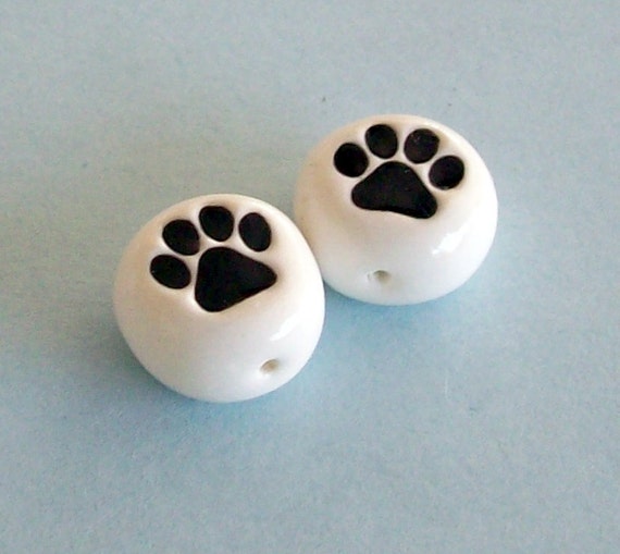 Paw Print Polymer Clay Beads