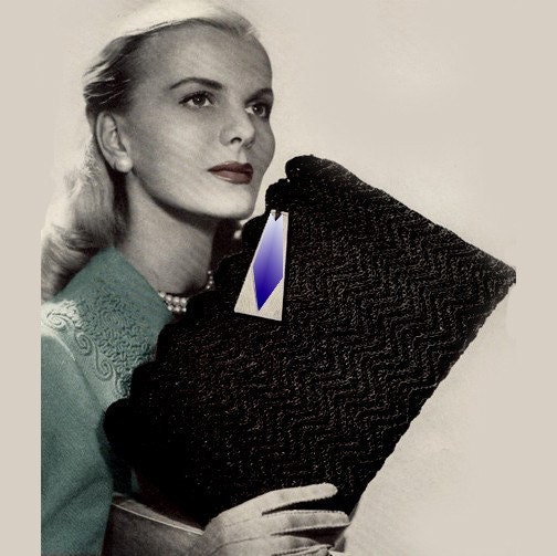 pattern baby avalon blanket crochet Handbag Crochet PDF  1940's .  Clutch Vintage Pattern