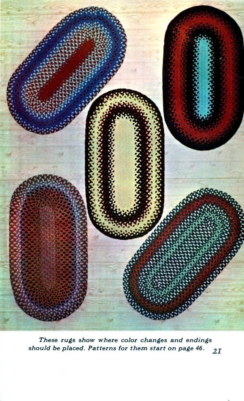 48 pg book How to BRAID RUGS Make Rag Braided Rug Vintage