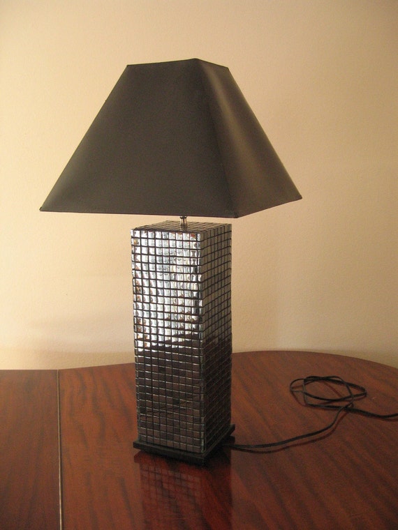 Items similar to MIRRORED MOSAIC TILE Lamp Base on Etsy