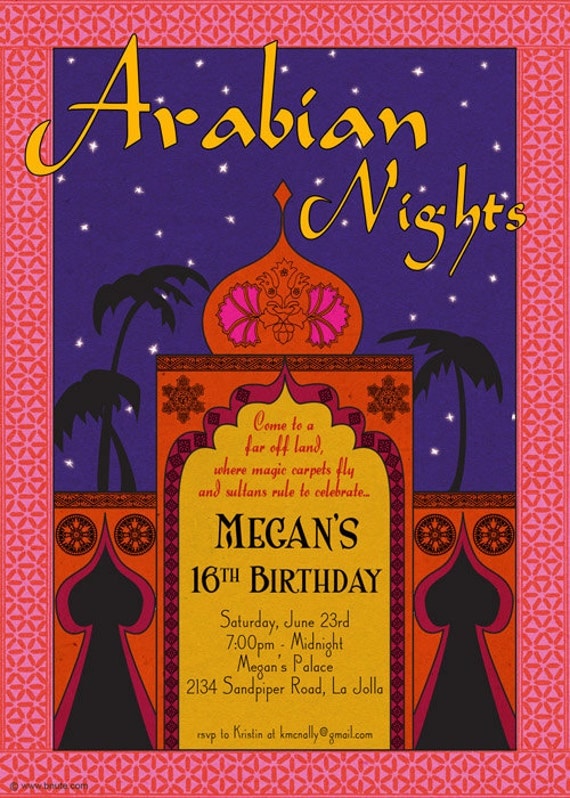 Arabian Nights Birthday Invitations 4