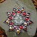 Red Yellow Sunface Moonface Flower Stained Glass Suncatcher