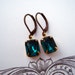 FREE Shipping, LAGOON, Vintage Teal Earrings, Teal Blue Earrings, Vintage Rhinestone Drop Earrings, Estate Style Earrings, Bridesmaids Gifts