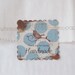 Blue Polka Dot "Thank You For Buying Handmade" Bird Stickers - set of 50 scalloped squares