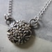 Sofia fine silver vintage button reproduction pendant