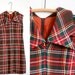 60s Red Peter Pan Collar Tartan Dress Plaid Vintage Medium Wool