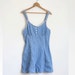 Light Blue Denim Romper Mini Dress Vintage Small 1980s