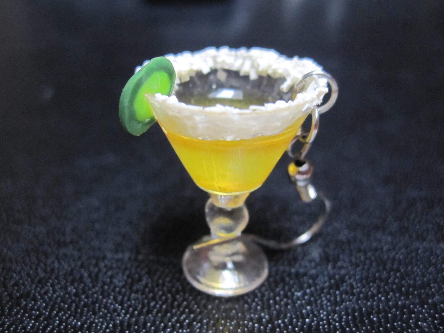 Margarita Glass Earrings w/ Salt Rim and Tiny Lime Wedge