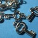 DESTASH - Silver Plated Mini Key Charms - 20 pcs