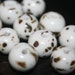 Very Unique Handmade White Ceramic Quail Egg Beads - 14mm - 8 pcs