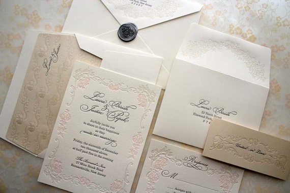 Letterpress Wedding Invitation - Versailles