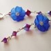 Blue Hawaii Hibiscus - Earrings / Sterling Silver, Lucite Flower, Swarovski Crystal, Cobalt Blue, Ruby Red, Blueberry, Raspberry