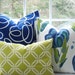 Reserved for Guadaloupe....Beautiful-- 14 x 18 Lumbar Decorative Pillow Cover--Designer Fabric --- Trellis Design --Lime and Off White