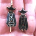 3 pieces including Victorian Antique Black Glass Mourning Earrings in Rose Gold reserved