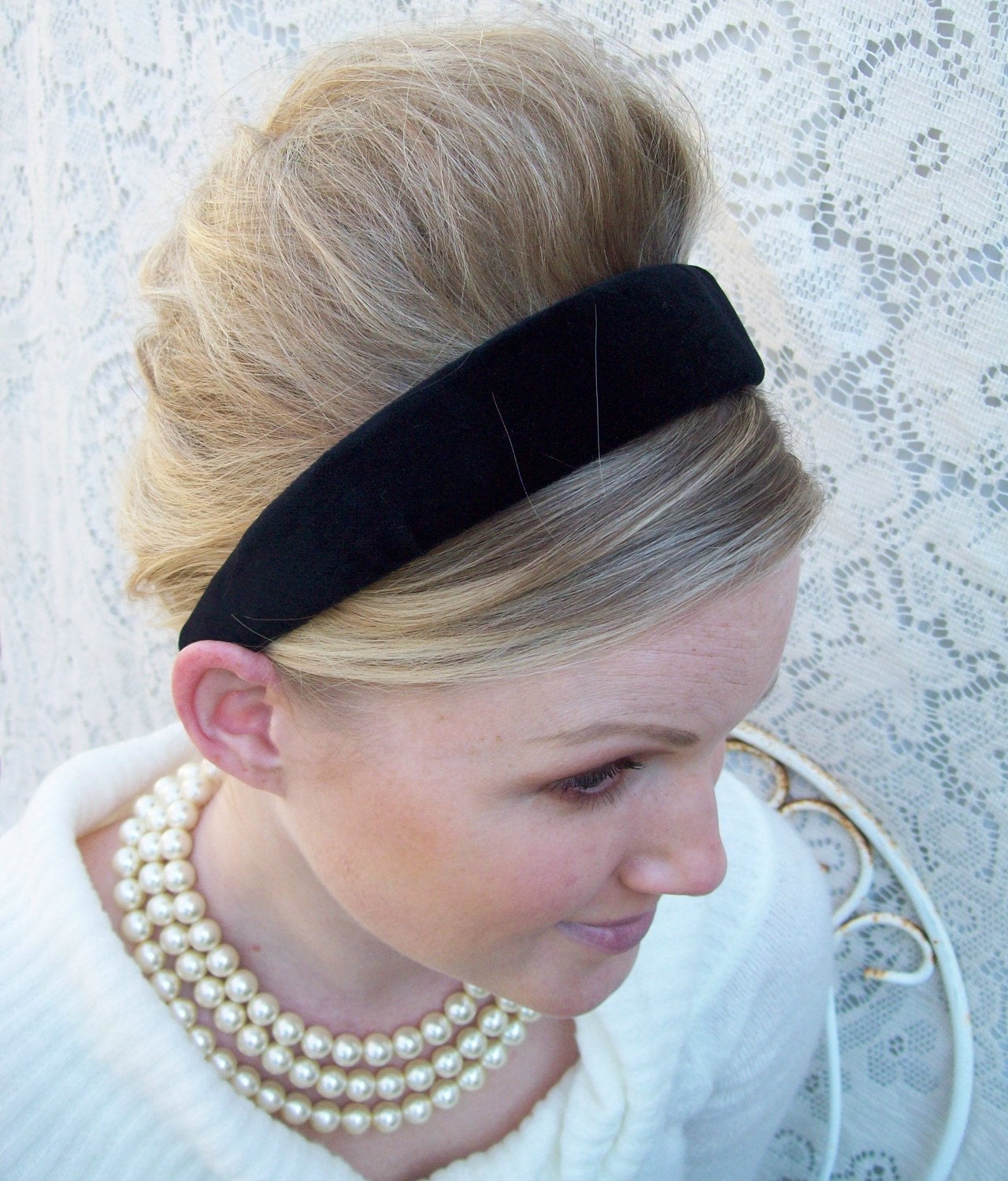 Black VELVET Headband Classic Preppy