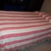Beautiful vintage Raspberry and Cream Bedcover