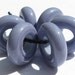 Lavender Blue Large Hole Beads (6) Lampwork Connectors, Sliders, European Bracelets -SRA