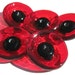 Red Poppy Disc Flowers (5) Lampwork Beads -SRA