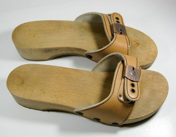 1970's Dr Scholl Exercise Sandals Natural Wheat Size 6 in