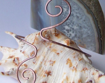 Armlet - Copper Armband - Hammered Double Offset Swirl Armband Upper Arm Bracelet - Upper Arm Cuff - Also in Gold Brass Bronze Silver