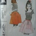 Vintage McCalls Pattern Sample misses & junior short apron - c1966