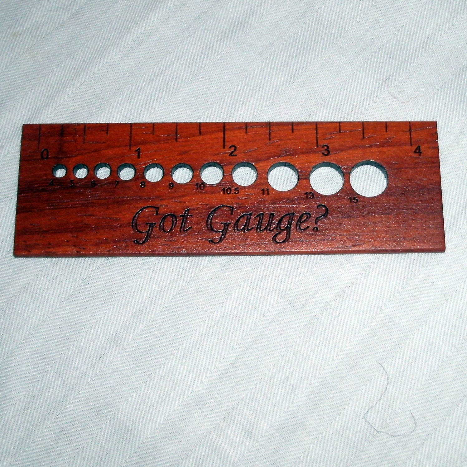 Knitting Gauge ruler with needle size gauge