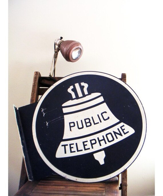 Vintage public telephone sign