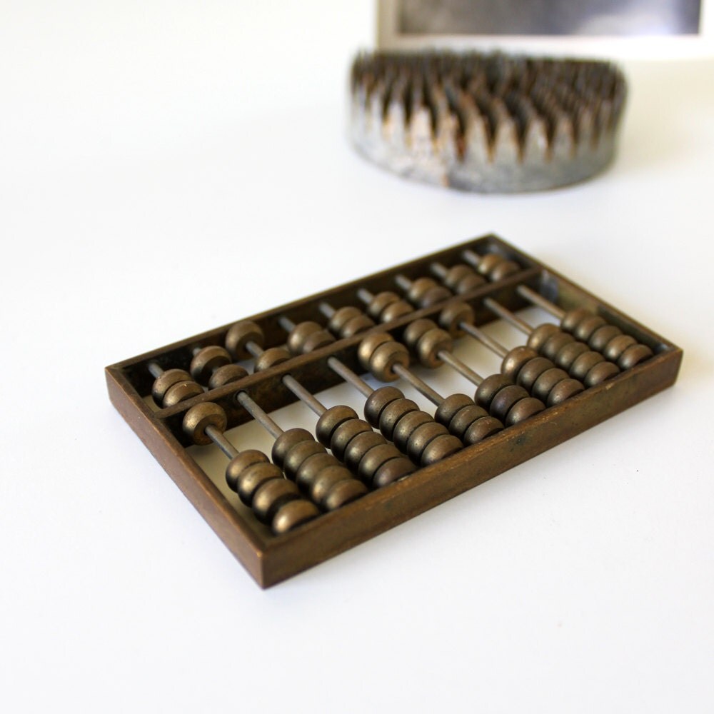 Vintage Mini Metal Abacus