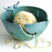 Loveable Lovebird Yarn Bowl, Handmade stoneware pottery, yh448n