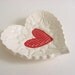 Sweet little heart tray, Hand built stoneware pottery Red and White