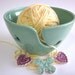 Reserved for Kyle...Yarn bowl, mint green Ceramic Yarn holder, knitting bowl handmade pottery Home decor