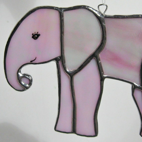 pink glass elephant ornament