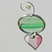 Green over Peppermint Stained Glass Ornament