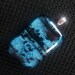 Fused Blue Tiger Stripe Dichroic Glass Jewelry Pendant GP1210E - DUNE GLASS