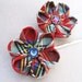 Red Plaid Flower Bobby Pin SALE