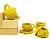 Tea Time Doll Tea Set Crochet Pattern PDF